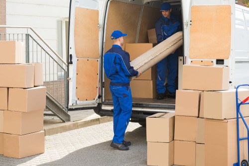 Flat removals team handling a move in Camden street
