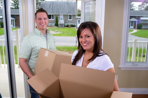 Removal team handling a Camden home move in a busy street