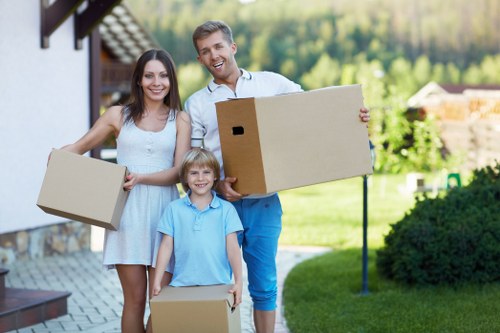 Unpacking boxes in a new Camden home
