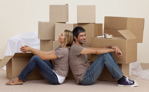 Student removals team preparing a move in Camden street