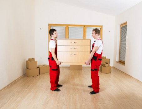 Example Camden apartment move with furniture and boxes in a busy area